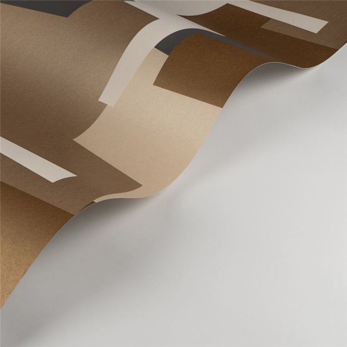 Casadeco|Papel pintado para salón moderno diseño abstracto marrón|Geométrico