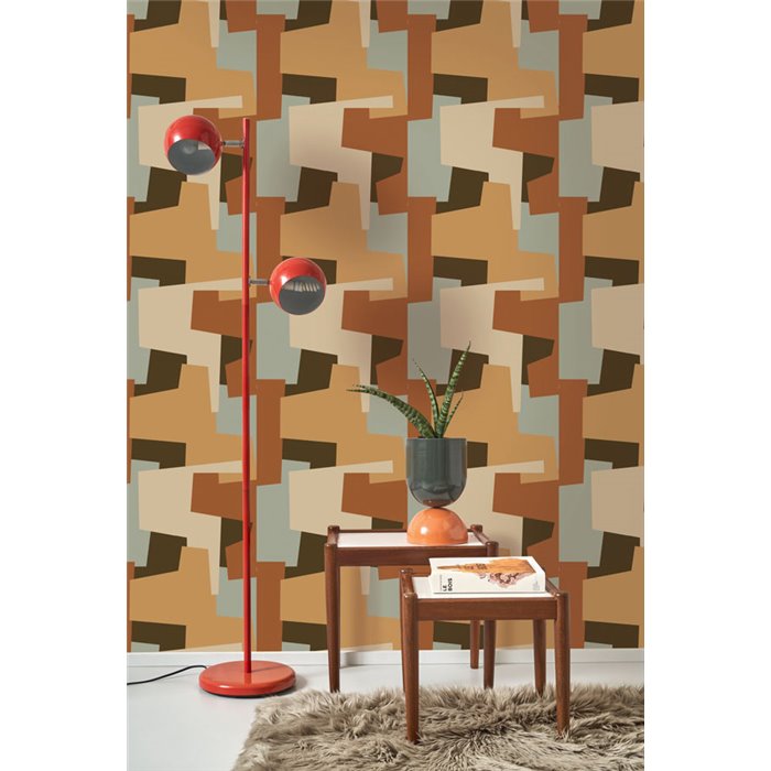 Casadeco|Moderne mehrfarbige Tapete mit abstraktem geometrischem Design|Modern