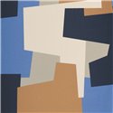 Casadeco|Modern geometric style wallpaper in blue and brown|Modern