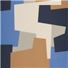 Casadeco|Modern geometric style wallpaper in blue and brown|Modern