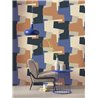 Casadeco|Geometrische Tapete im modernen Stil in Blau und Braun|Modern
