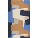 Casadeco|Modern geometric style wallpaper in blue and brown|Modern