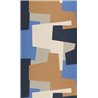 Casadeco|Modern geometric style wallpaper in blue and brown|Modern