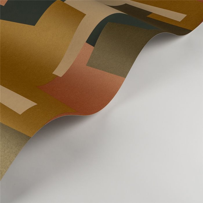 Casadeco|Papel pintado moderno con formas abstractas tonos cálidos|Papel Pintado