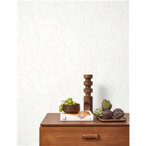 Casadeco|Papier peint style moderne beige et doré, motif labyrinthe|Minimaliste 2