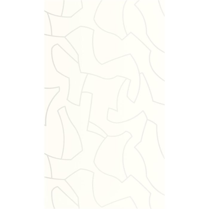 Casadeco|Papel pintado moderno blanco con forma de laberinto minimalista|Minimalista