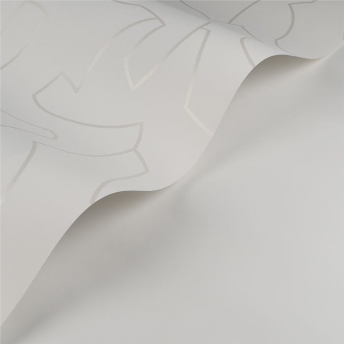 Casadeco|Modern white wallpaper with minimalist labyrinth pattern|Minimalist
