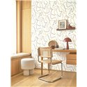 Casadeco|Papel pintado laberinto minimalista blanco y multicolor |Hosteleria