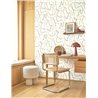 Casadeco|Papel pintado laberinto minimalista blanco y multicolor |Hosteleria