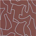 Casadeco|Modern red and silver wallpaper in labyrinth style|Hospitality