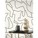 Casadeco|Papier peint labyrinthe minimaliste beige et noir pour espaces modernes|Hôtellerie