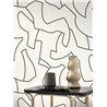 Casadeco|Minimalist beige and black labyrinth wallpaper for modern spaces|Hospitality