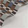 Casadeco|Blue and brown retro-modern striped wallpaper|Wallpaper