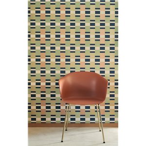 Casadeco|Papier peint rayures bleu et marron rétro moderne|Papier Peint 2