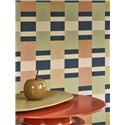 Casadeco|Papel pintado rayas verde ocre estilo retro moderno|Geométrico