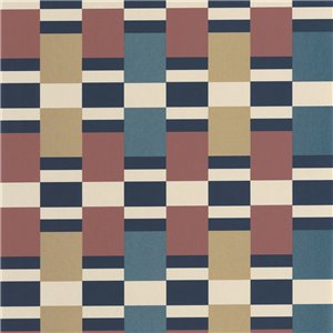 Casadeco|Papier peint rayures bleu et marron rétro moderne|Papier Peint