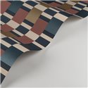 Casadeco|Tapete blau-bordeaux retro-modern Streifen|Geometrisch