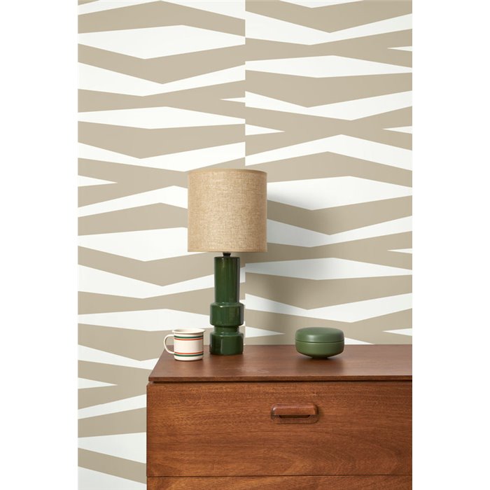 Casadeco|Modern zebra stripe wallpaper in white and beige version|Scandinavian