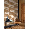 Casadeco|Papier peint moderne à rayures horizontales marron façon zèbre|Papier Peint