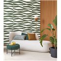 Casadeco|Papier peint moderne à rayures zébrées blanc et vert|Scandinave