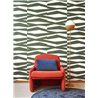 Casadeco|Papier peint moderne à rayures zébrées blanc et vert|Scandinave