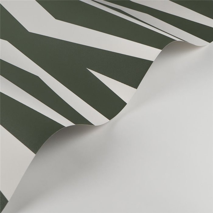 Casadeco|Papier peint moderne à rayures zébrées blanc et vert|Scandinave