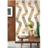Casadeco|Modern beige wallpaper with original serpentine shapes|Modern