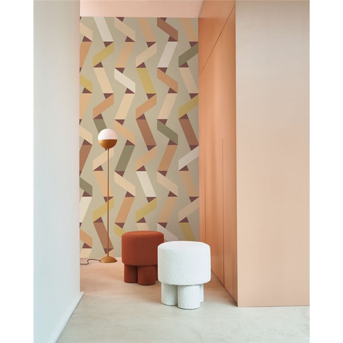 Casadeco|Modern wallpaper ideal for reception or retail, colorful streamers|Modern