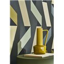 Casadeco|Modern wallpaper for living room or hospitality, blue zigzag streamers|Modern