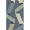Casadeco|Modern wallpaper for living room or hospitality, blue zigzag streamers|Modern