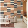 Casadeco|Papier peint rayures moderne beige, orange et noir|Rayures