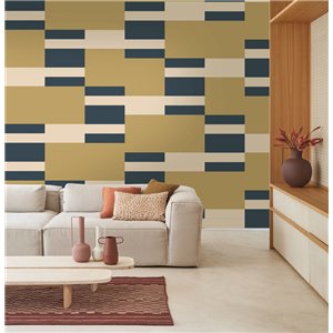 Casadeco|Wide beige retro-modern striped wallpaper|Stripes 2