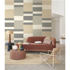 Casadeco|3D geometric black wallpaper with an elegant golden touch|Geometric 2