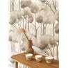 Papel pintado moderno bosque de pinos beige efecto acuarela - Casadeco Sentier des Dunes 200921024