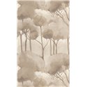 Casadeco|Modern wallpaper with watercolor pine forest in beige|Floral