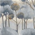 Casadeco|Watercolor pine forest wallpaper in blue|Floral
