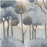 Casadeco|Watercolor pine forest wallpaper in blue|Floral