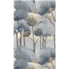 Casadeco|Papier peint forêt de pins effet aquarelle bleu|Floral