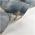 Casadeco|Watercolor pine forest wallpaper in blue|Floral
