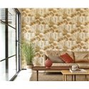 Casadeco|Moderne Wohnzimmer-Tapete mit grünem Kiefernwald|Blumen