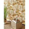 Casadeco|Moderne Wohnzimmer-Tapete mit grünem Kiefernwald|Blumen