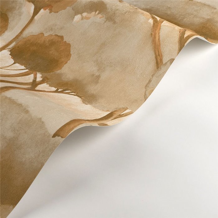 Papel pintado salón moderno con bosque de pinos verde - Casadeco Sentier des Dunes 200927105