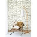 Casadeco|Papier peint paysage méditerranéen avec pins blancs et verts|Floral