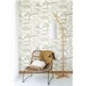 Casadeco|Papel pintado paisaje mediterráneo con pinos blanco y verde|Floral