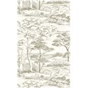 Casadeco|Papier peint paysage méditerranéen avec pins blancs et verts|Floral