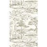 Casadeco|Papel pintado paisaje mediterráneo con pinos blanco y verde|Floral
