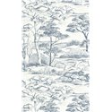 Casadeco|Papier peint paysage côtier méditerranéen avec pins blancs et bleus|Rustique