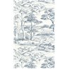 Casadeco|Papier peint paysage côtier méditerranéen avec pins blancs et bleus|Rustique