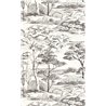 Casadeco|Landscape wallpaper with black and white pines in Mediterranean style|Floral
