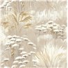 Casadeco|Beige watercolor floral wallpaper with a beautiful wild plant print|Floral